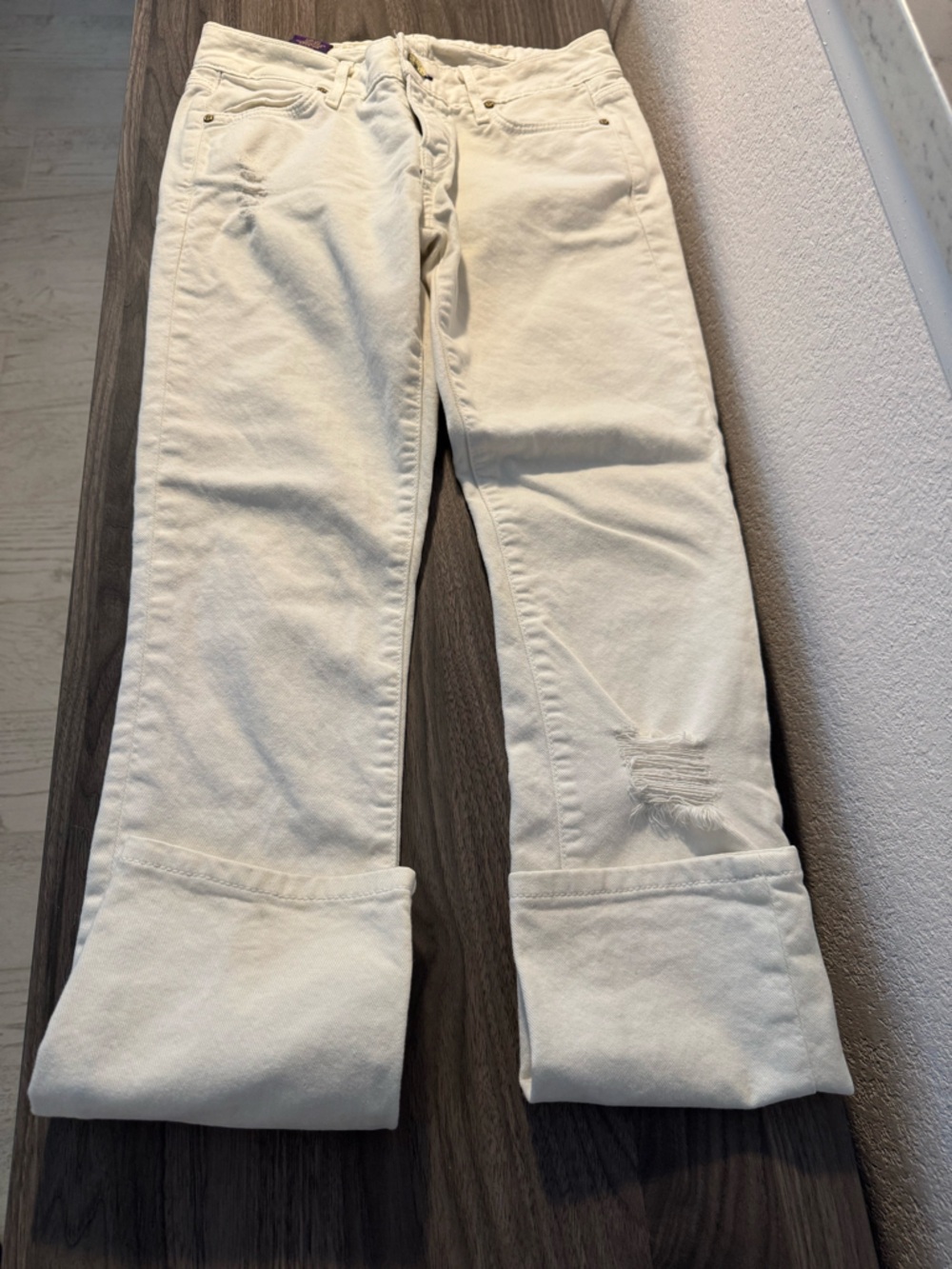 Women’s Rich & Skinny ivory straight leg jeans, size 25 - Picture 8 of 8
